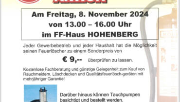 Tauchpumpen testen und Feuerlöscherüberprüfung am 8.11.24